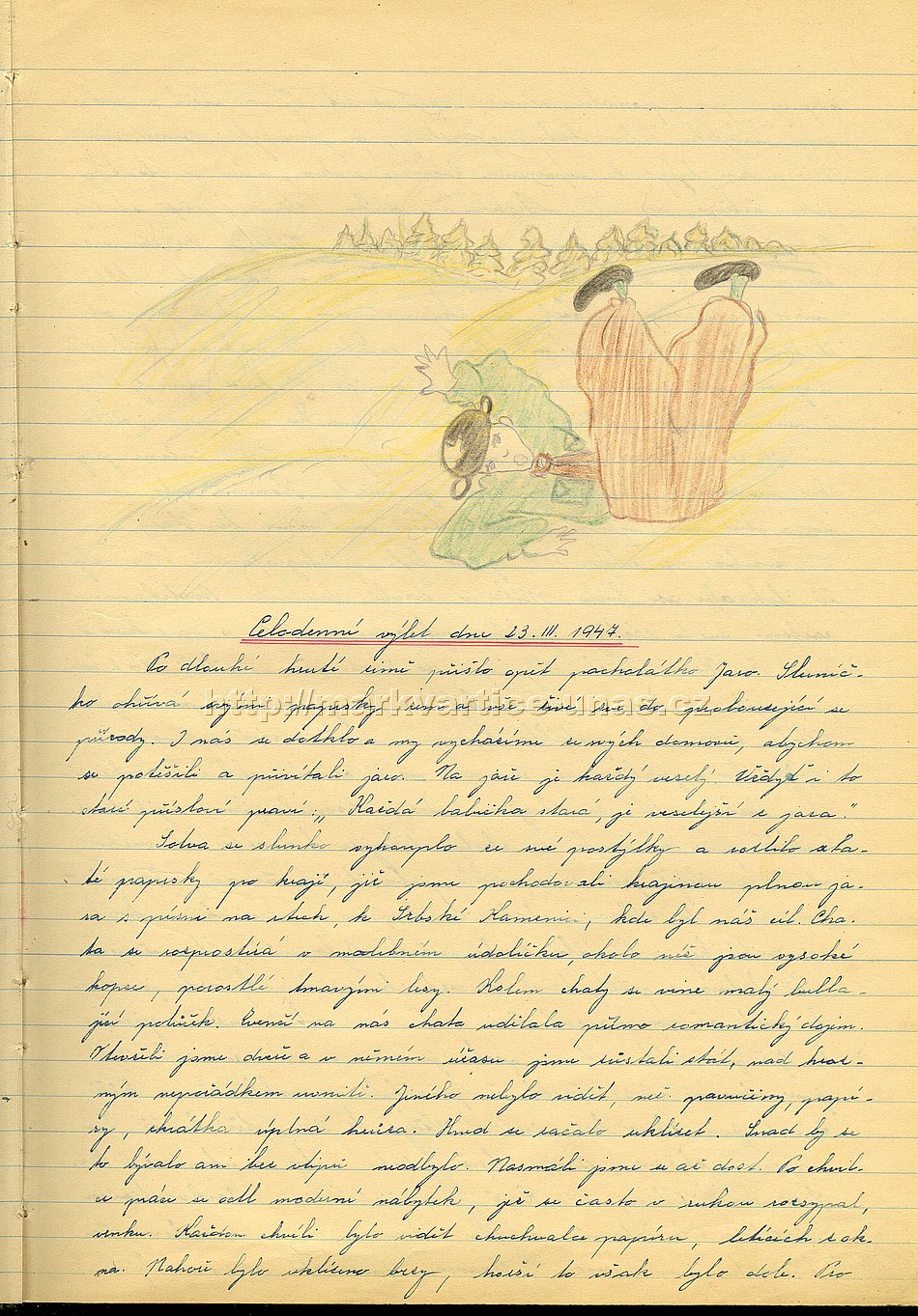 23. III. 1947 - vlet na skautskou chatu
chata v malebnm dol