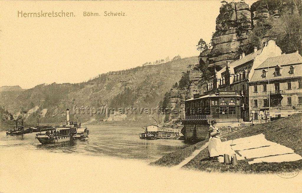 Hensko, esk vcarsko.
Herrnskretschen. Bhm. Schweiz
